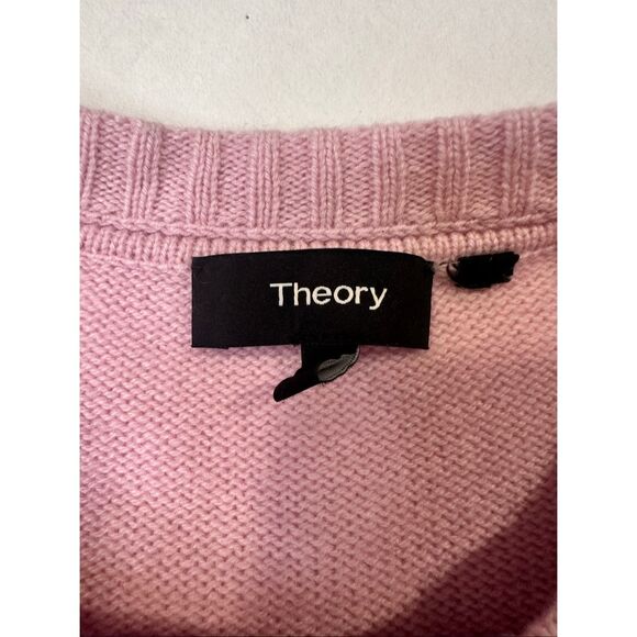 Theory Women’s Patel Pink Cashmere Crewneck Sweater, size Large - Picture 2 of 7